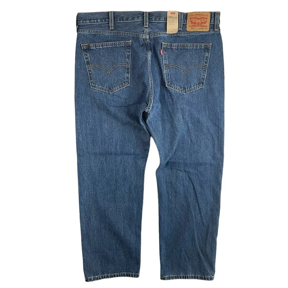 MJ219 NWT Mens Levi’s Strauss 505 Regular Fit Straight Leg Denim Jeans 40x29